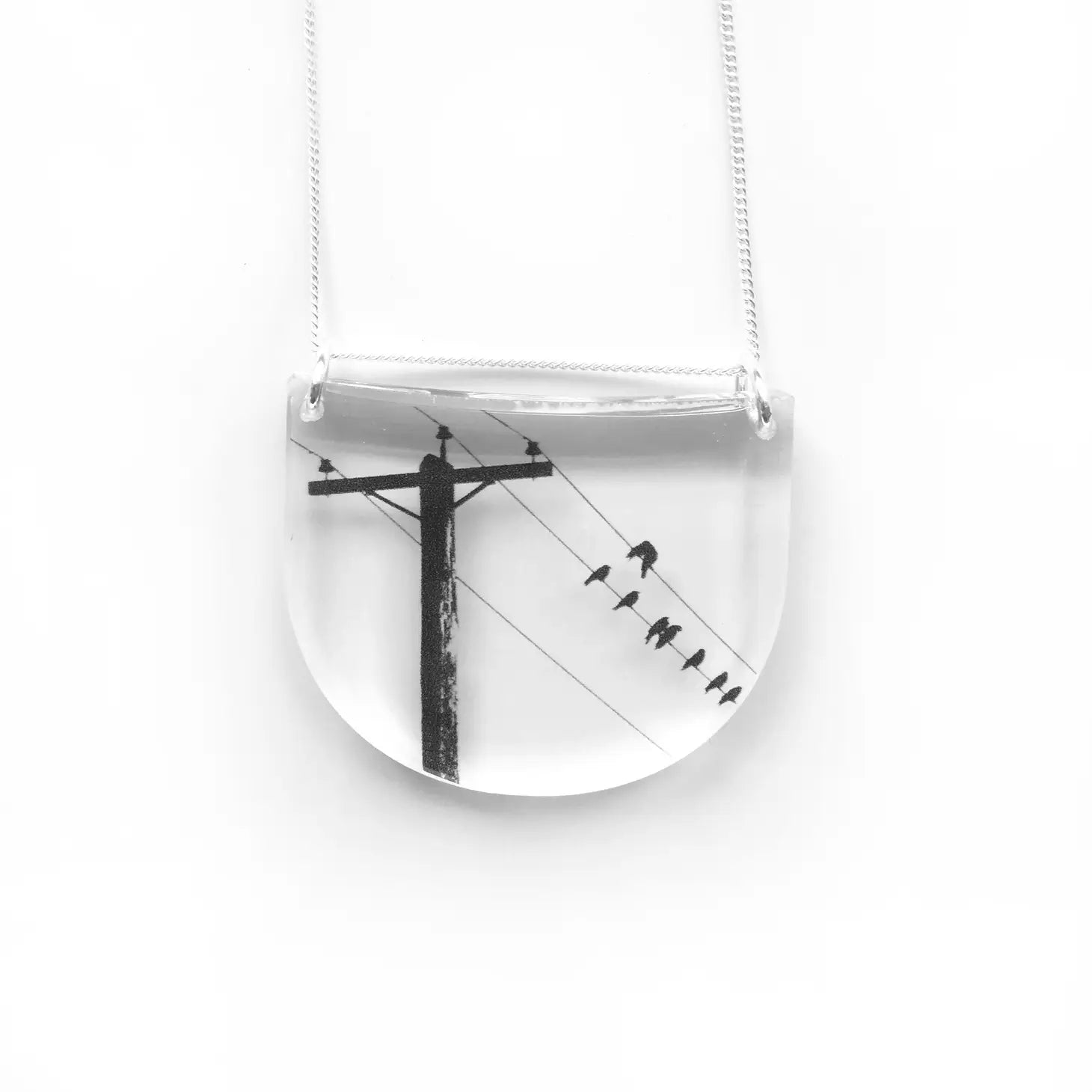 Drop Pole Crow Necklace