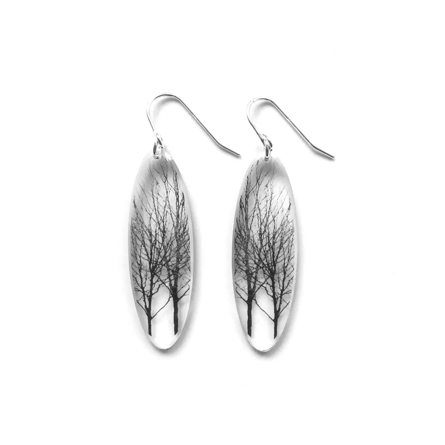 Tall Oval Tree Earrings